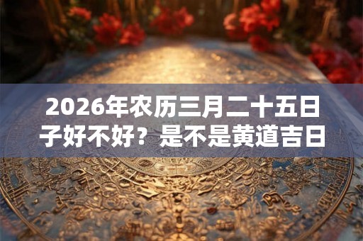 2026年农历三月二十五日子好不好？是不是黄道吉日？
