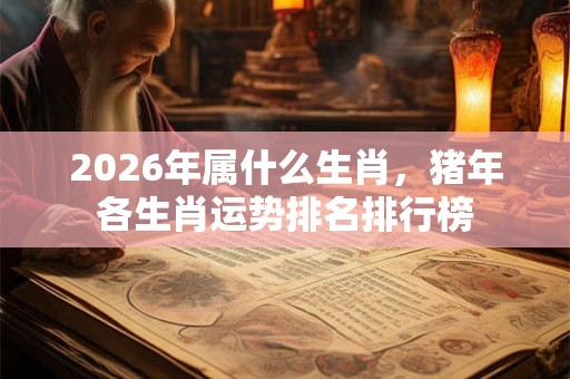 2026年属什么生肖,猪年各生肖运势排名排行榜 2026年属什么生肖,猪年各生肖运势排名排行榜