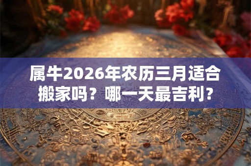 属牛2026年农历三月适合搬家吗？哪一天最吉利？