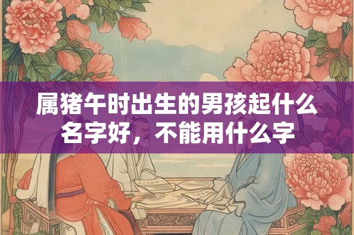 属猪午时出生的男孩起什么名字好，不能用什么字