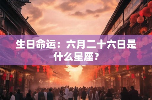 生日命运：六月二十六日是什么星座？
