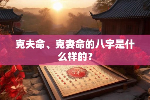 克夫命、克妻命的八字是什么样的？