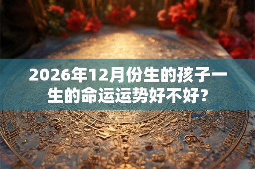 2026年12月份生的孩子一生的命运运势好不好？