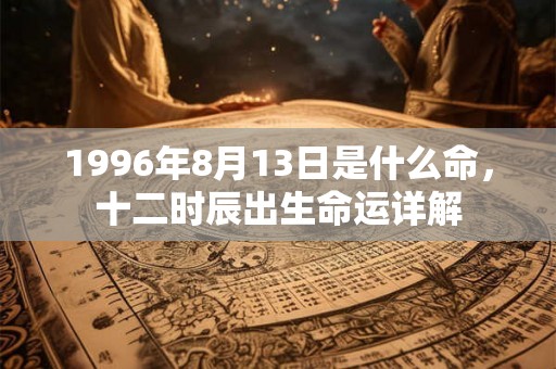 1996年8月13日是什么命，十二时辰出生命运详解