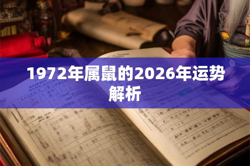 1972年属鼠的2026年运势解析
