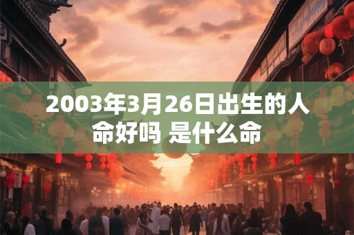 2003年3月26日出生的人命好吗 是什么命
