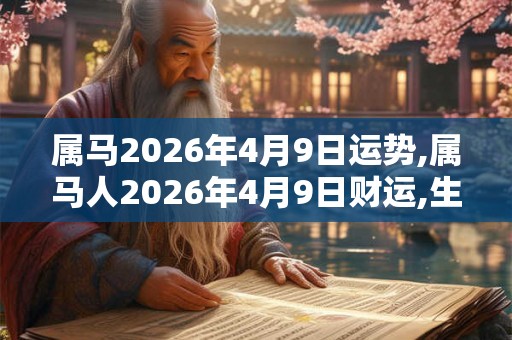属马2026年4月9日运势,属马人2026年4月9日财运,生肖马2026年4月9日运势