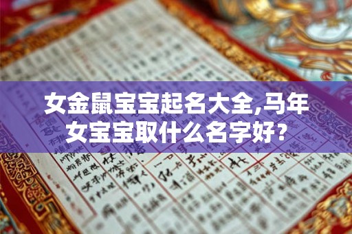 女金鼠宝宝起名大全,马年女宝宝取什么名字好？