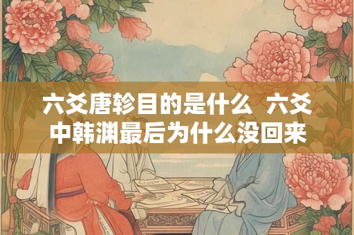 六爻唐轸目的是什么  六爻中韩渊最后为什么没回来