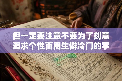 但一定要注意不要为了刻意追求个性而用生僻冷门的字入名