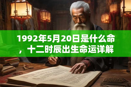1992年5月20日是什么命，十二时辰出生命运详解