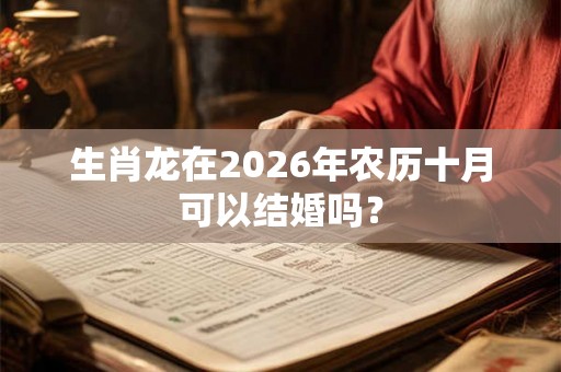 生肖龙在2026年农历十月可以结婚吗？