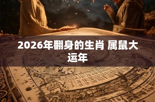 2026年翻身的生肖 属鼠大运年 2026年翻身的生肖 属鼠大运年