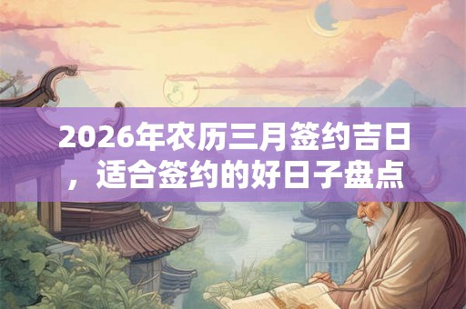 2026年农历三月签约吉日,适合签约的好日子盘点 2026年农历三月签约吉日,适合签约的好日子盘点