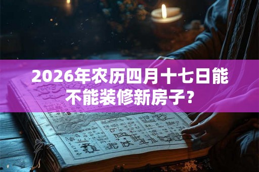 2026年农历四月十七日能不能装修新房子？