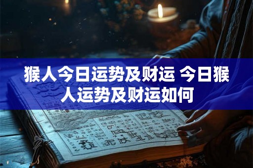 猴人今日运势及财运 今日猴人运势及财运如何