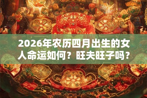 2026年农历四月出生的女人命运如何？旺夫旺子吗？