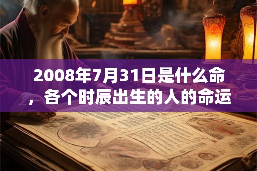2008年7月31日是什么命,各个时辰出生的人的命运 2008年7月31日是什么命,各个时辰出生的人的命运