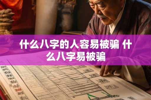 什么八字的人容易被骗 什么八字易被骗