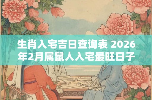 生肖入宅吉日查询表 2026年2月属鼠人入宅最旺日子时辰