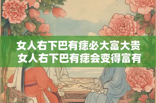 女人右下巴有痣必大富大贵 女人右下巴有痣会变得富有吗