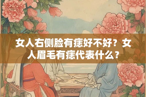 女人右侧脸有痣好不好?女人眉毛有痣代表什么? 女人右侧脸有痣好不好?女人眉毛有痣代表什么?