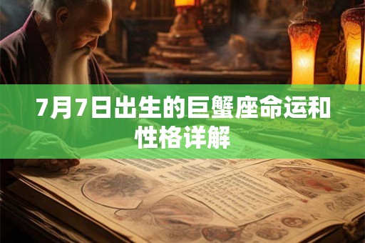 7月7日出生的巨蟹座命运和性格详解