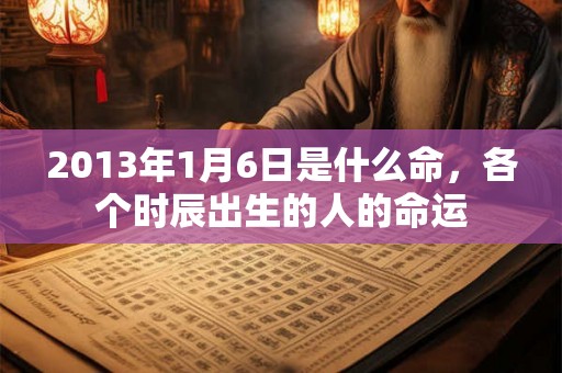 2013年1月6日是什么命，各个时辰出生的人的命运