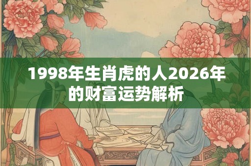1998年生肖虎的人2026年的财富运势解析