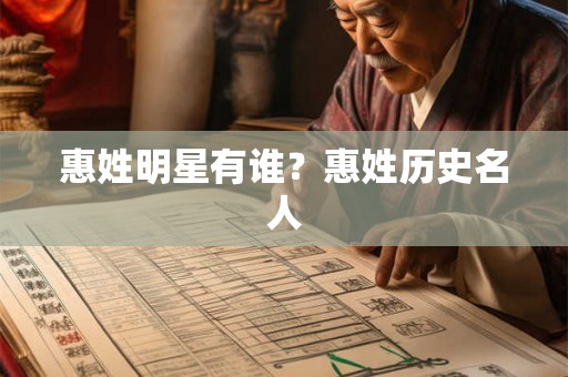 惠姓明星有谁？惠姓历史名人