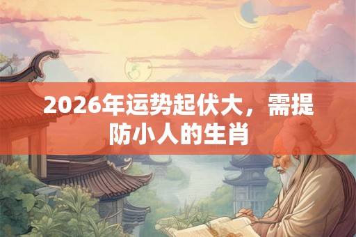 2026年运势起伏大，需提防小人的生肖