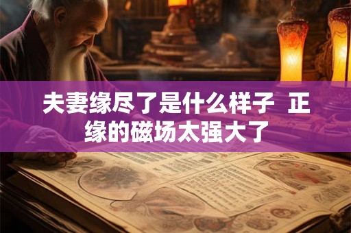 夫妻缘尽了是什么样子  正缘的磁场太强大了