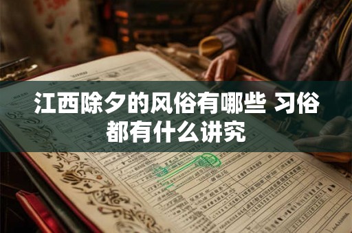 江西除夕的风俗有哪些 习俗都有什么讲究 江西除夕的风俗有哪些 习俗都有什么讲究