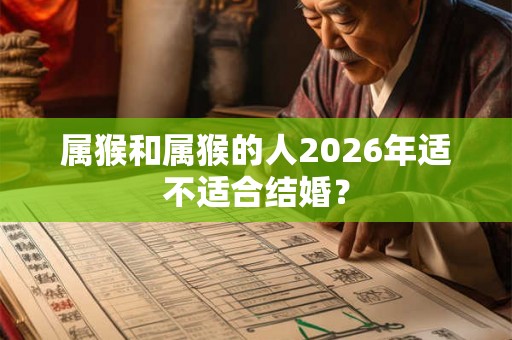 属猴和属猴的人2026年适不适合结婚？