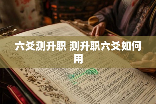 六爻测升职 测升职六爻如何用