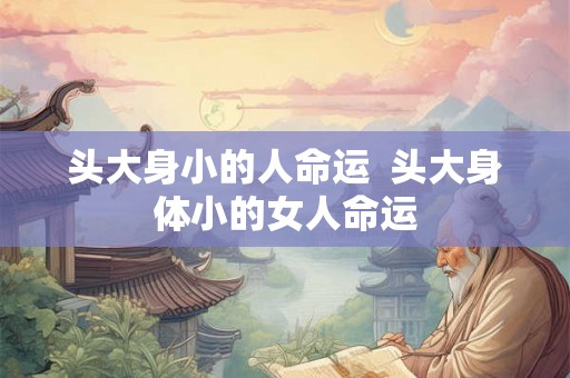 头大身小的人命运  头大身体小的女人命运