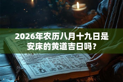 2026年农历八月十九日是安床的黄道吉日吗？