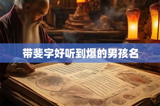 带斐字好听到爆的男孩名