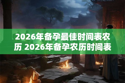 2026年备孕最佳时间表农历 2026年备孕农历时间表