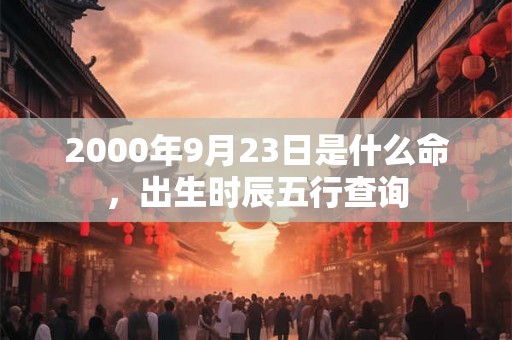 2000年9月23日是什么命，出生时辰五行查询