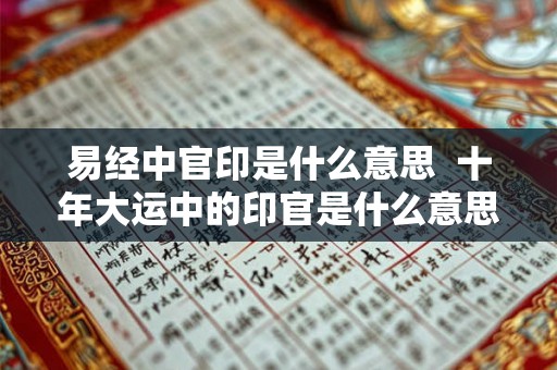 易经中官印是什么意思  十年大运中的印官是什么意思
