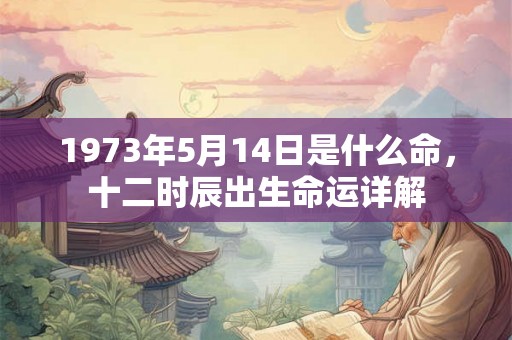 1973年5月14日是什么命，十二时辰出生命运详解