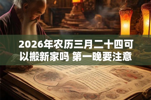 2026年农历三月二十四可以搬新家吗 第一晚要注意什么