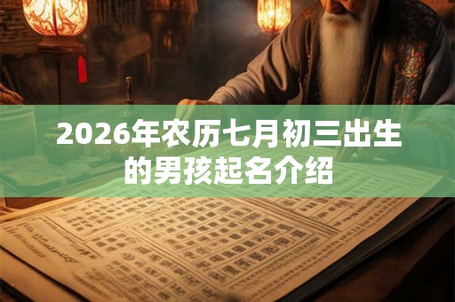 2026年农历七月初三出生的男孩起名介绍