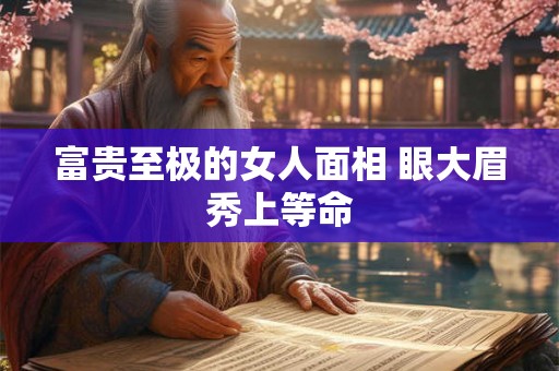 富贵至极的女人面相 眼大眉秀上等命