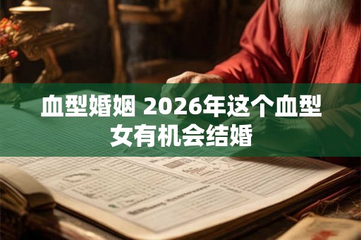血型婚姻 2026年这个血型女有机会结婚