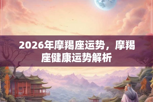 2026年摩羯座运势，摩羯座健康运势解析