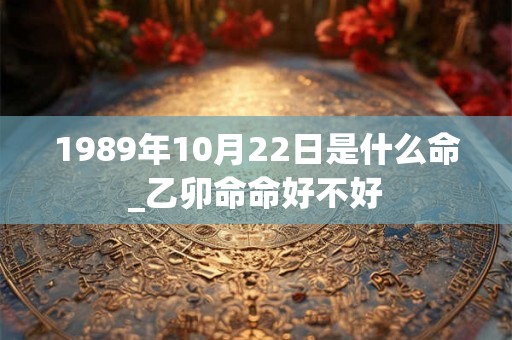 1989年10月22日是什么命_乙卯命命好不好