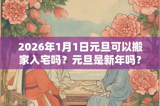 2026年1月1日元旦可以搬家入宅吗？元旦是新年吗？