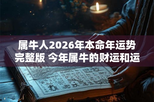 属牛人2026年本命年运势完整版 今年属牛的财运和运气如何2026 属牛人2026年本命年运势完整版 今年属牛的财运和运气如何2026